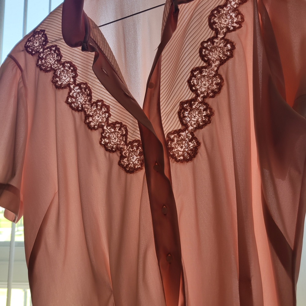 Elegant Pink Blouse with Lace Detail